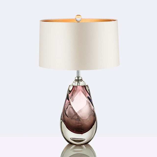 glass base table lamp