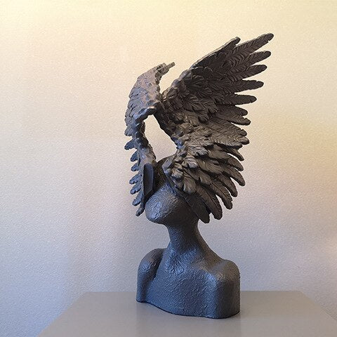 Black Angel Wings Art Sculpture